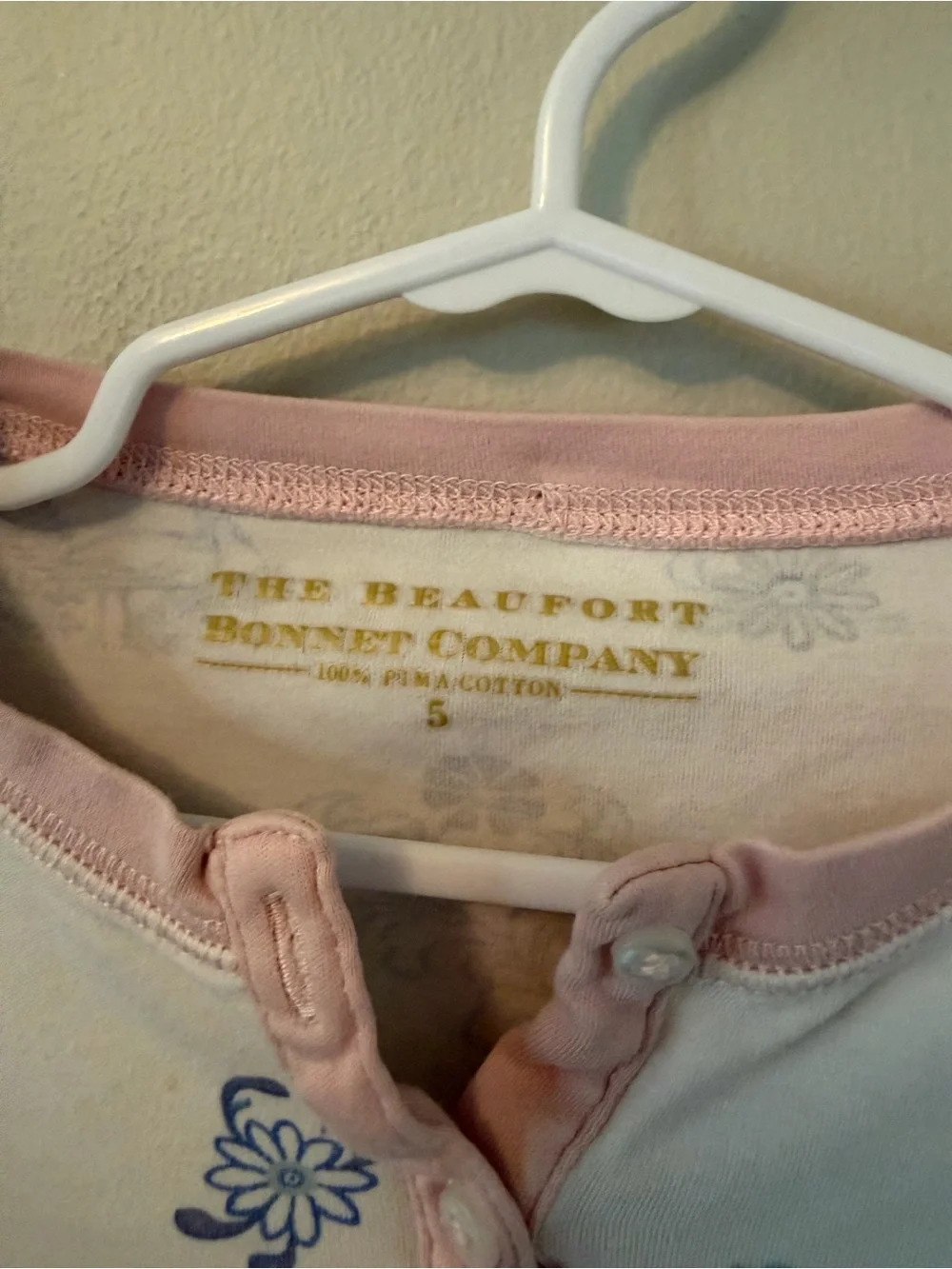 The Beaufort Bonnet Company White & Light Pink Pagoda Print Pajama Set